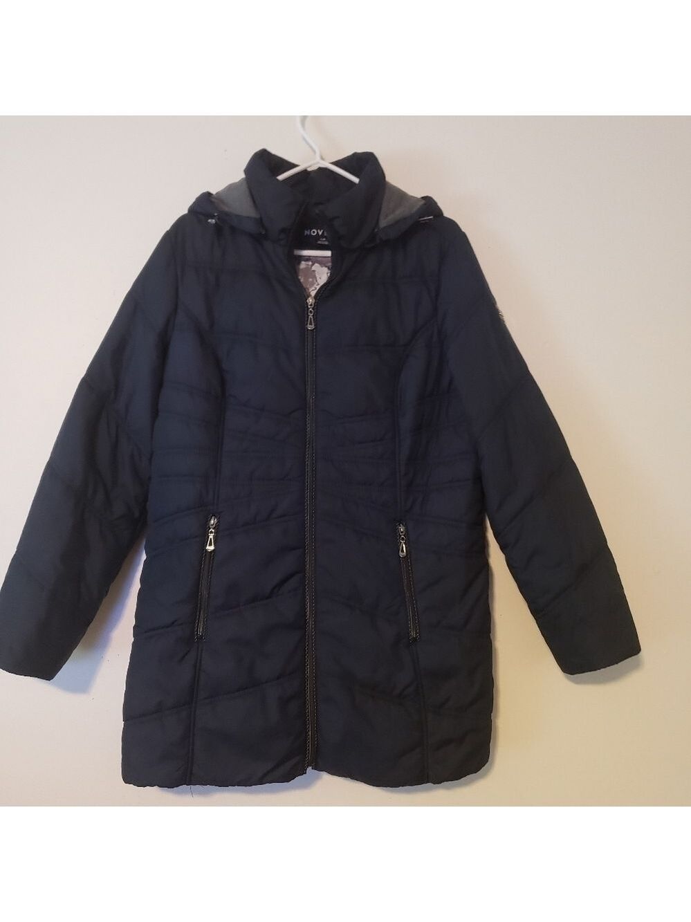 Novelti long hooded coat - Picture 8 of 10
